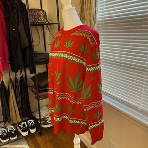 Pot Leaf Christmas Sweater Brand New